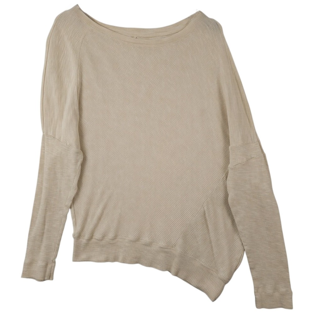 Anthropologie Shirt Womens Small Beige Damiana Asymmetrical Dolman Sleeve Top